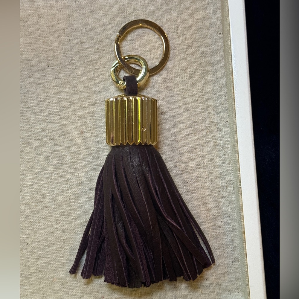 India Hicks Agra Tassel Keychain *NEW IN BOX* Burgundy